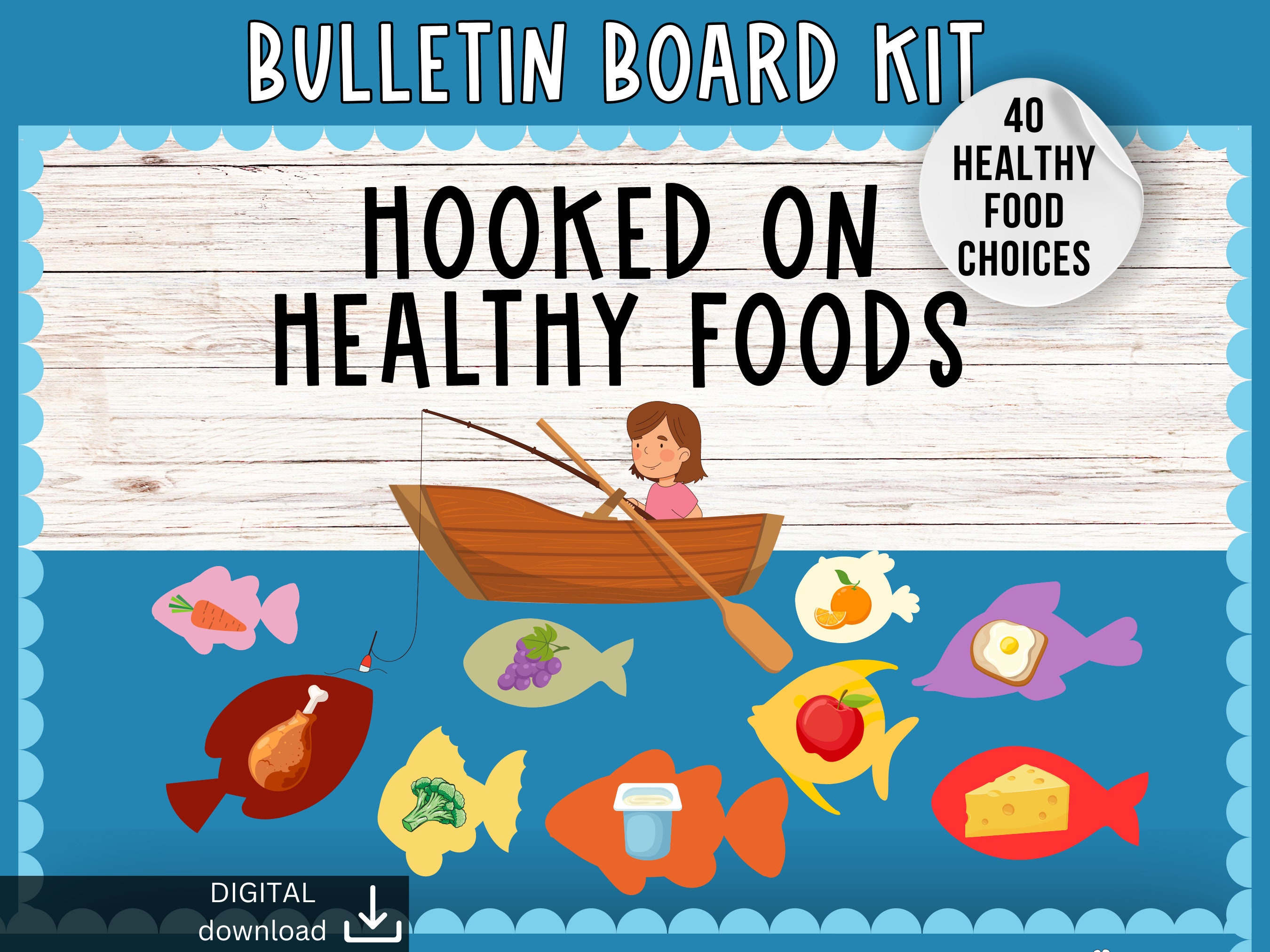 Healthy Eating Bulletin Board | Health bulletin board | Nurse bulletin board | Nutrition bulletin board kit | Food bulletin board | Diet