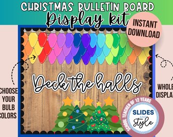 Christmas Classroom Decor Printable | Holiday Bulletin Board Decor | Festive Bulletin Board | Xmas Classroom Decor |