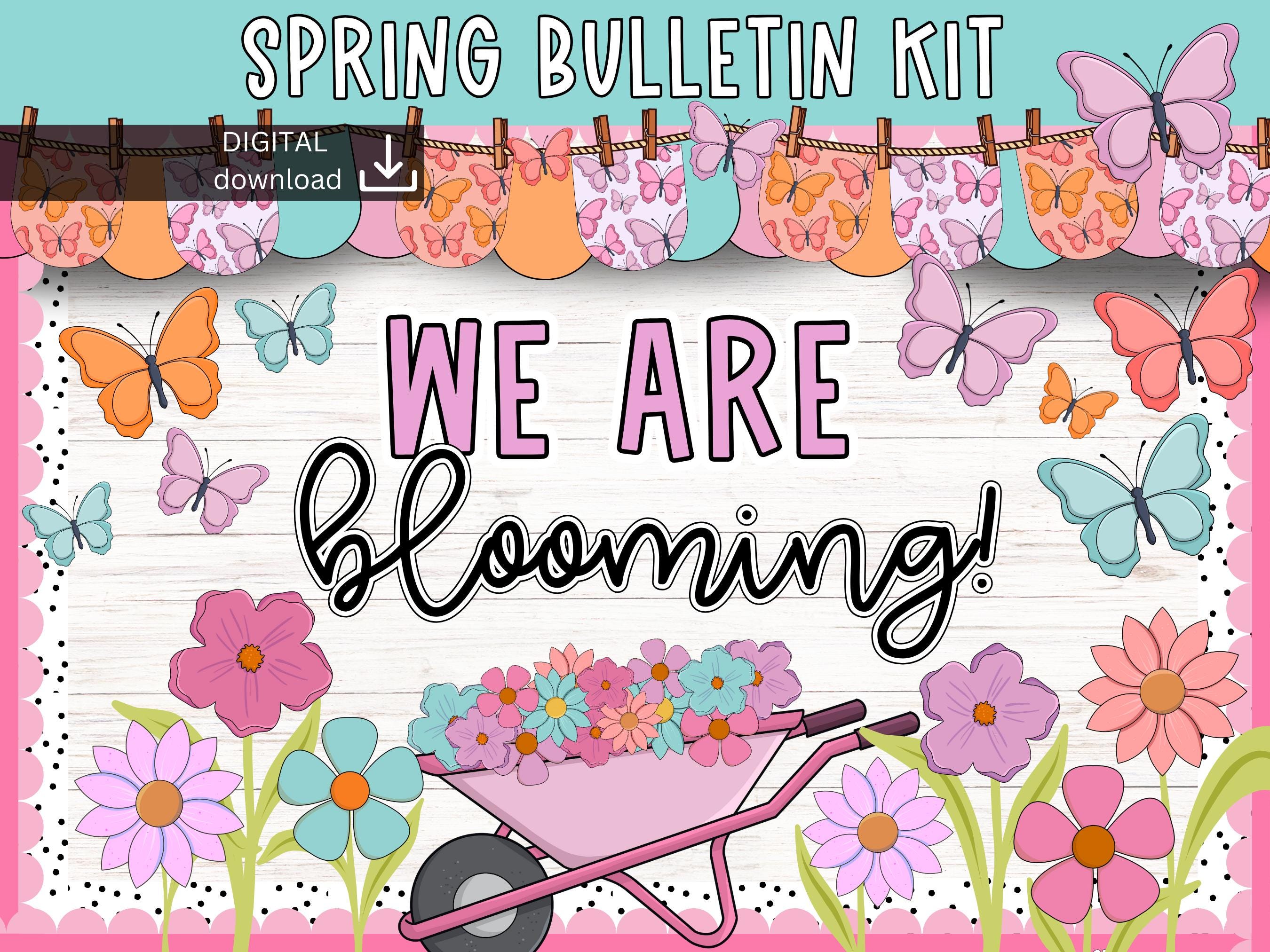 Frühlings-Deko Für Pinnwand & Klassenzimmer – Bunte Ausschnitte Mit Blumen, Schmetterlingen & Bienen