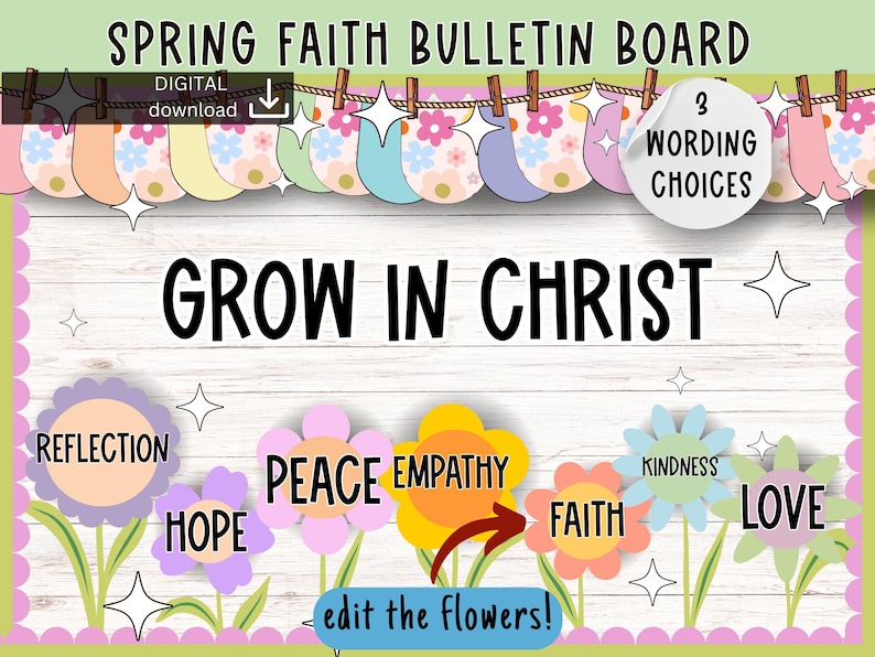 Spring Catholic Spring Faith Bulletin Board | Catholic March Bulletin Board | Jesus ...
