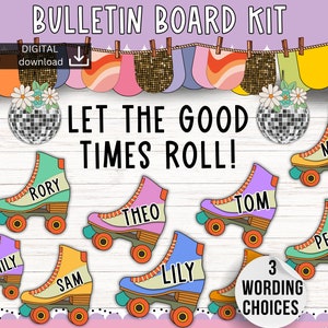 Welcome back bulletin board | August bulletin board | new year Bulletin Board | groovy classroom display | cool retro funky Bulletin kit