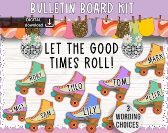 Welcome back bulletin board | August bulletin board | new year Bulletin Board | groovy classroom display | cool retro funky Bulletin kit