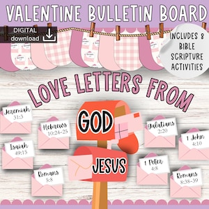 valentine bulletin board | Christian bulletin kit | God&#39;s love display board | Jesus display kit | Bible scripture bulletin board kit |