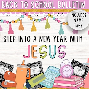 Back to school bulletin board | Faith bulletin kit | Jesus classroom | Scripture decor | Catholic and Christian Learning |