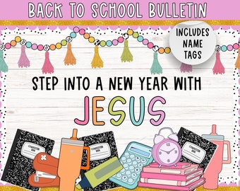 Back to school bulletin board | Faith bulletin kit | Jesus classroom | Scripture decor | Catholic and Christian Learning |