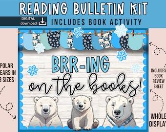 reading bulletin board | reading corner display | bear Bulletin Board | winter display board | festive classroom | bulletin board kit