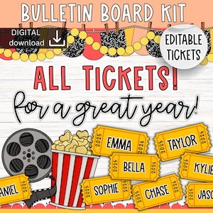 Zurück in der Schule Bullet Journal Kit | Willkommen zurück Klassenzimmer Dekor | Filme Klassenzimmer Dekor | Popcorn Bullettel | Karten