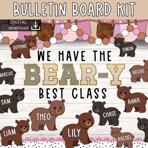 Bacheca dell'orso / bacheca modificabile / bacheca dell'orso carino / kit bacheca di classe / bacheca della migliore classe /