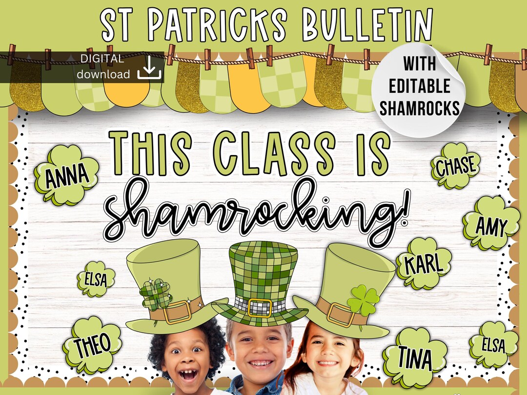 St Patrick’s Day Bulletin Board | Shamrock Bulletin Board | Leprechaun ...
