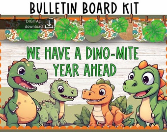 new year bulletin board | January classroom Decor | dinosaur Bulletin Board | easy bulletin board | jurassic bulletin board | 2025 bulletin