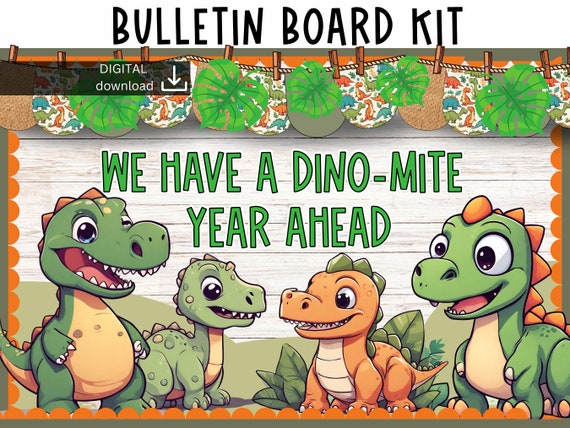 new year bulletin board | January classroom Decor | dinosaur Bulletin Board | easy bulletin board | jurassic bulletin board | 2025 bulletin