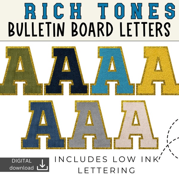 Alphabet Bulletin Board Kit | printable Bulletin Lettering | varsity bulletin lettering | Digital lettering | varsity bulletin letters