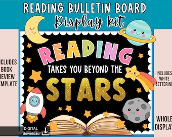 reading bulletin board | reading corner | books Bulletin Board | reading door | book nook | library bulletin | space bulletin| space decor