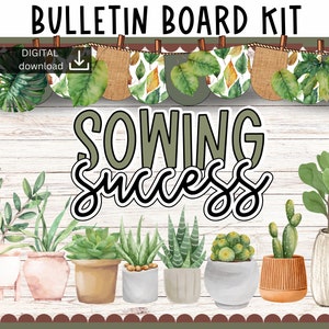 quadro de avisos botânico | plantas sala de aula Decoração | quadro de avisos de ano novo | exibição positiva em sala de aula | boletim de mentalidade construtiva |