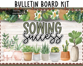 botanical bulletin board | plants classroom Decor | new year Bulletin Board | positive classroom display | growth mindset bulletin |