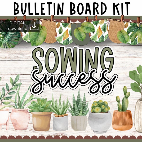 botanical bulletin board | plants classroom Decor | new year Bulletin Board | positive classroom display | growth mindset bulletin |