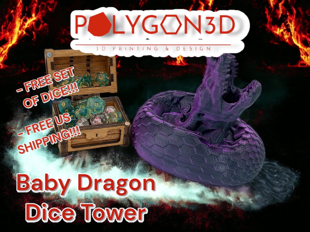 Baby Dragon Dice Tower RPG Dice Roller Roleplaying Games Etsy
