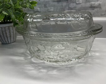 Libby Glass Orchard Fruit Oven-Proof Dutch Oven Casserole Dish Pot