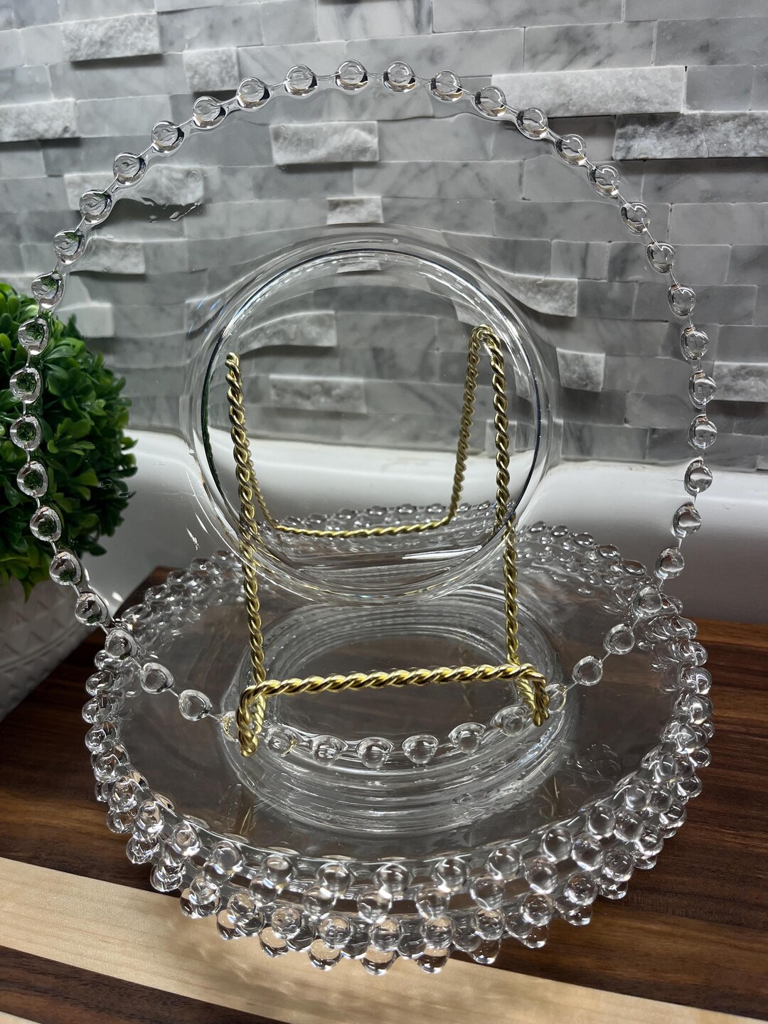 Sst of 6 Imperial Glass Candlewick Bubble Rim 8 1/2 Inch Salad or ...