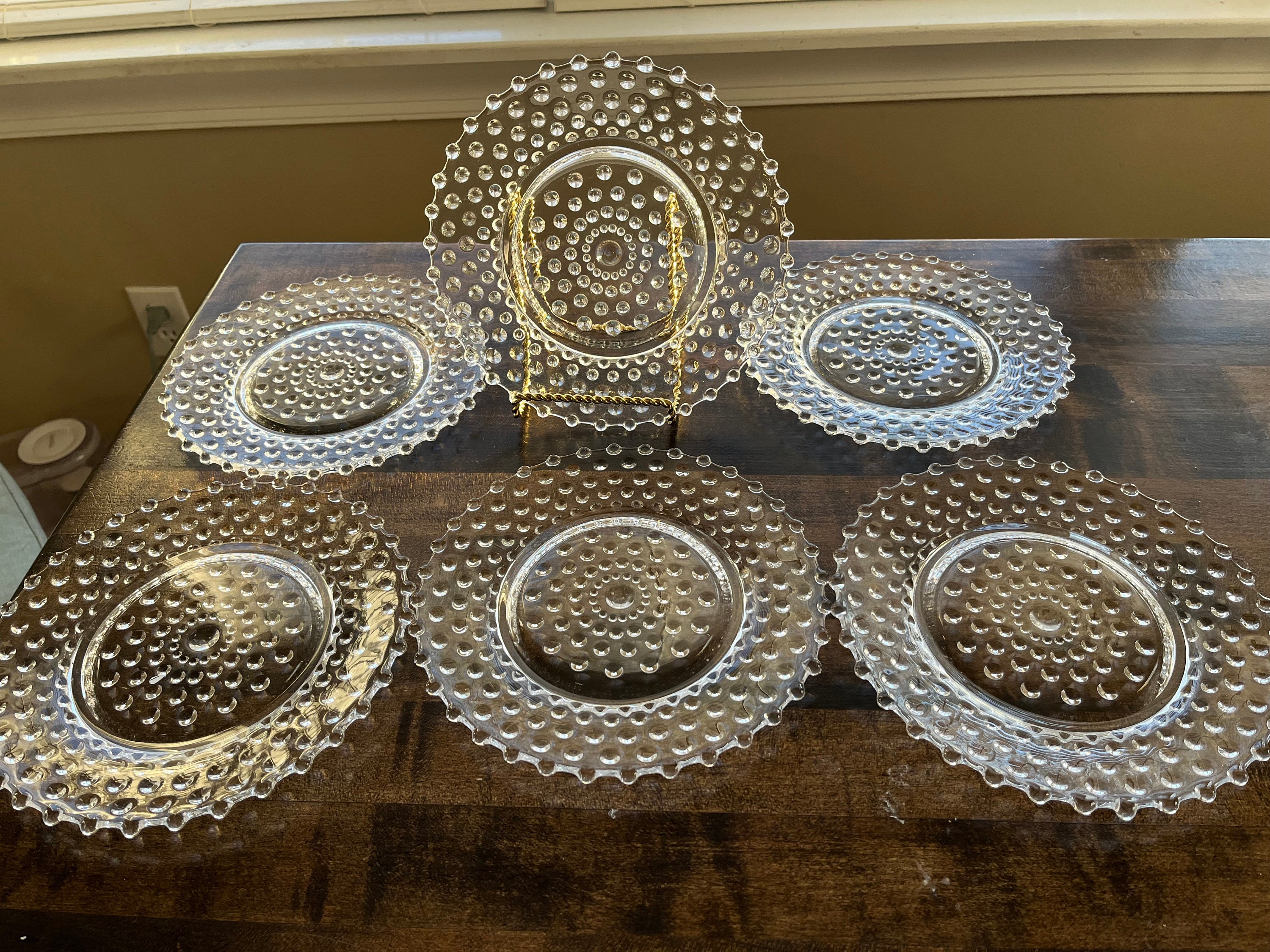 Duncan & Miller Vintage Hobnail Clear Luncheon Plates Set of 6 7 1/2 Etsy