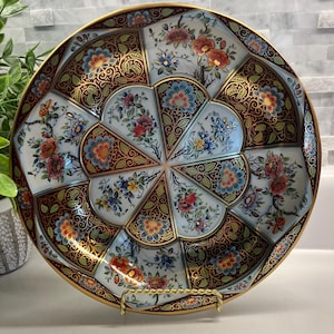 Vintage Floral Gold Tin Bowl, Daher Decorated Ware, Made In England, 1971