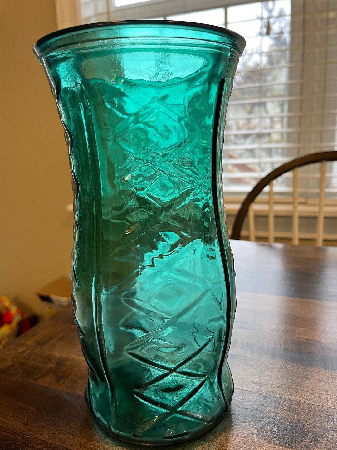 Vintage E.O. Brody Teal Green Vase Etsy