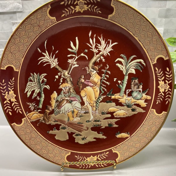 Andrea by Sadek Chopsticks Chinoiserie 10” decorative display plate