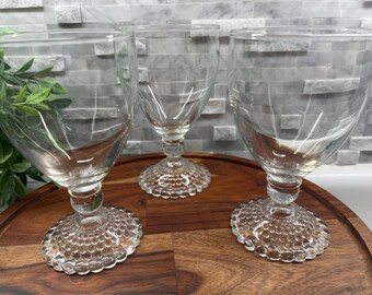 Vintage Anchor Hocking Boopie Berwick Tumblers: 1950s Beaded Glass, Set of 3