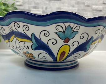 Pier 1 San Marino Earthenware Serving Bowl 11” Italian Style Serving