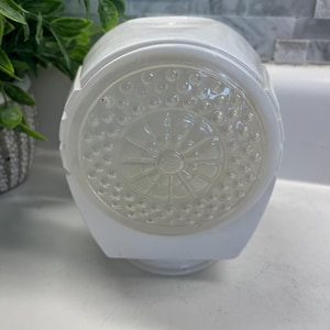 Vintage Art Deco Milk Glass Wall Sconce Shade Clear Bubble Diffuser Lens | Mid Century Modern Bathroom Vanity Porch Light Replacement Globe