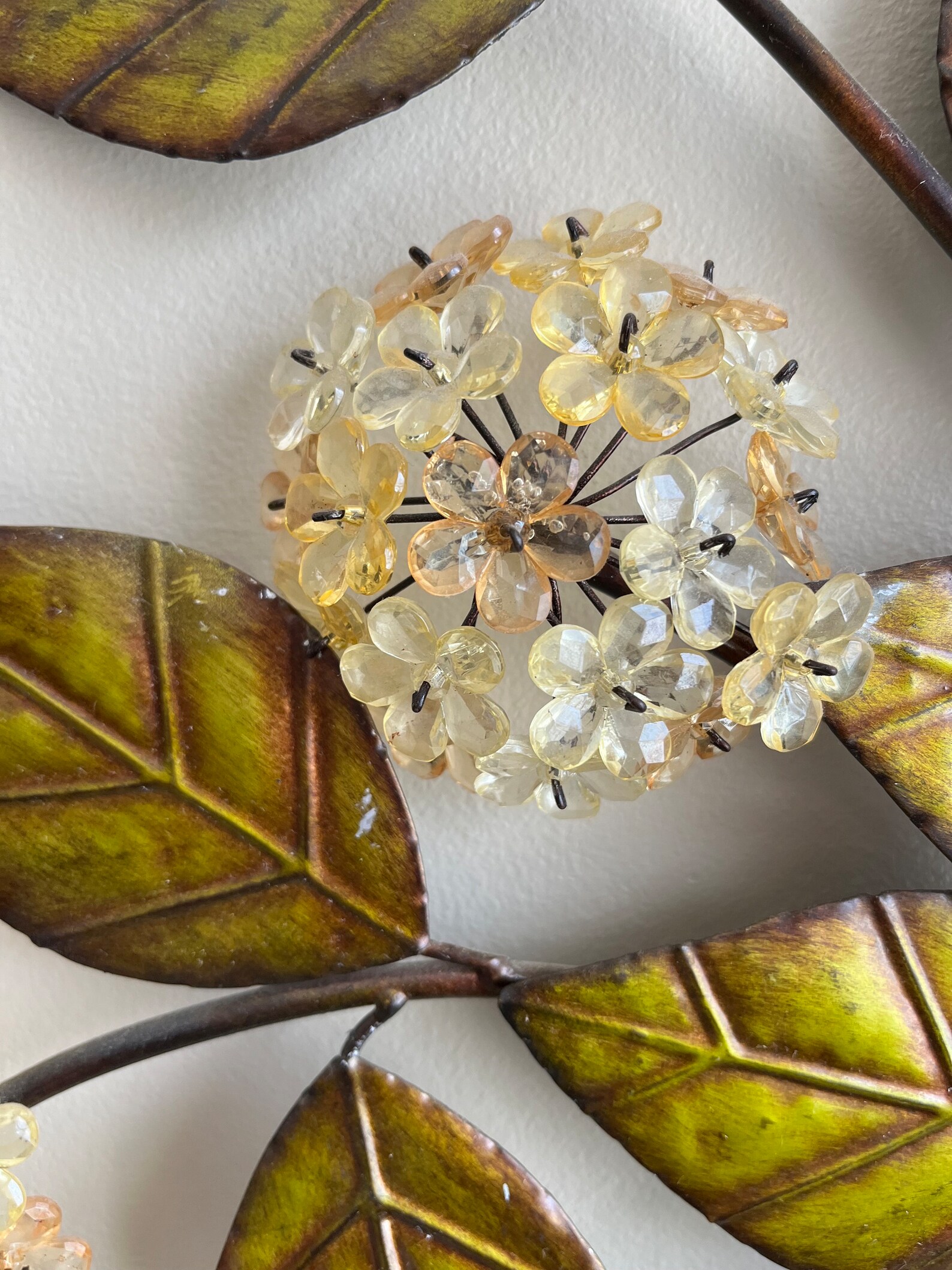 Vintage MCM Metal Wall Floral Hydrangea Art 3D Hanging Décor 27 Wide, Retro Design Etsy