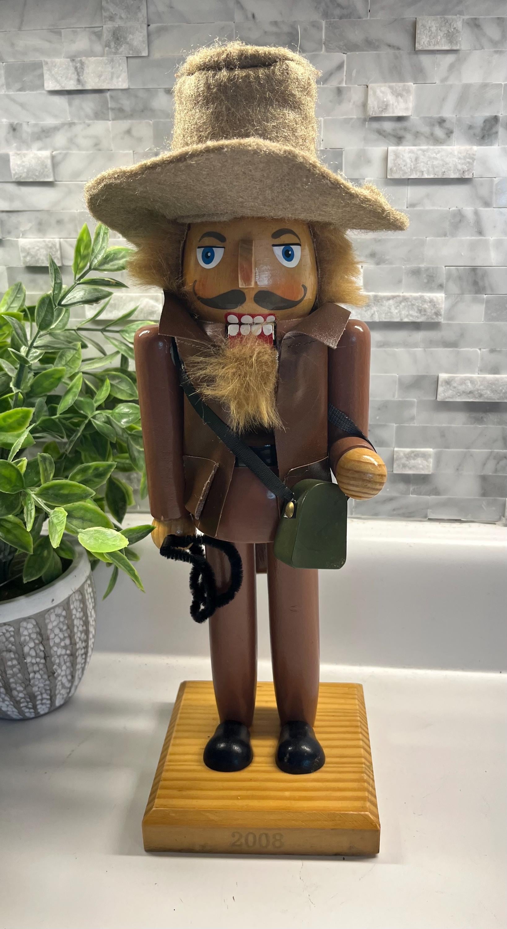 Wooden Nutcracker Indiana Jones Collectible Nutcracker Linited Edition 2008 Christmas Decor