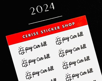 Pay Car Bill Stickers For Planners | Calendar Stickers, Monthly Budget Tracker Stickers, Cute Bill Reminder Stickers, Car Financing Stickers