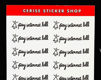 Pay Internet Bill Stickers For Planners | Calendar Stickers, Journal Stickers, Monthly Budget Tracker Stickers, Cute Bill Reminder Stickers