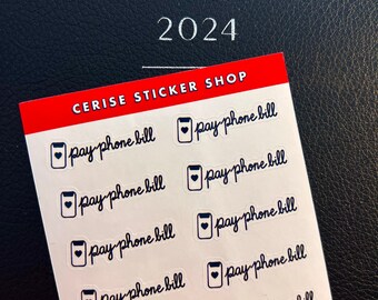 Pay Phone Bill Stickers | Monthly Planner Stickers
