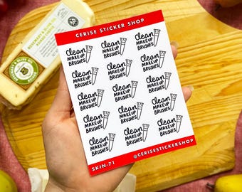 Clean Makeup Brushes Planner Stickers – Regular Size