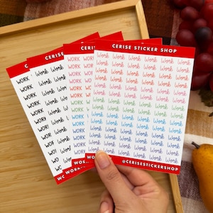 Glossy Work Planner Stickers Work Script Planner Stickers Work Scheduling Stickers Work Headers Print Work Stickers for Work Planner Labels