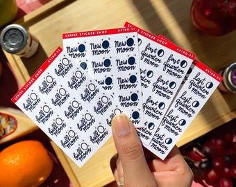 Moon Phase Planner Stickers – Lunar Calendar, Astrology Stickers