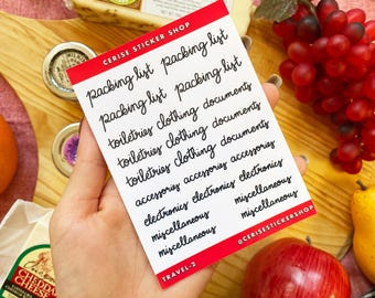 Packing List Stickers | Travel Checklist, Planner Stickers