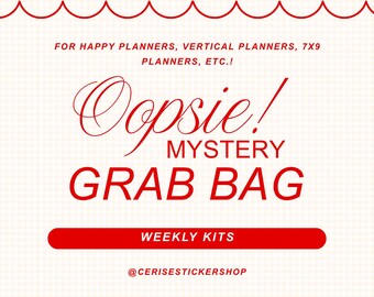 Weekly Kit Oops Grab Bags Mystery Sticker Kit for 7x9 planners Happy Planners Erin Condren Life Planners Bullet Journals 1.5 Inch Columns