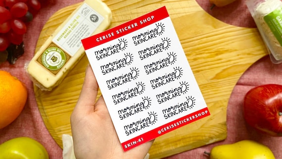 Morning Skincare Journal Stickers - Regular Size | AM Skincare Routine Planner, Skincare Daily Routine, Morning Facial Routine Labels