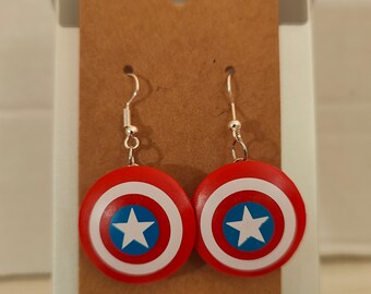 Captain America Shield Earrings