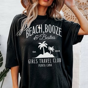 Beach Booze & Besties Social Club Tshirt, Girls Trip Travel Shirts, Group Girl Trip Shirts, Girls Weekend Gifts, Bestie Travel Shirts