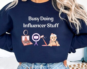Sudadera con capucha para influencers ocupados, camiseta para