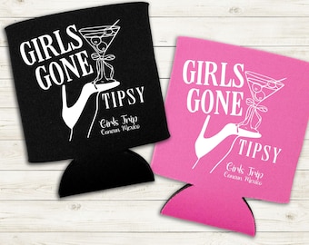 Funny Girls Trip Custom Blikje Cooler, Besties Travel Drink Can-hoes, Strandvakantie, Vrijgezellenfeestgunsten, Bekerhouder meisjesweekend