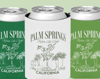 Palm Springs Bachelorette Dosenkühler, Bach Party Favor Dosenhalter, Brautparty Geschenke, Benutzerdefinierte Brautjungfern Dosenhalter schlank und regelmäßige Größe