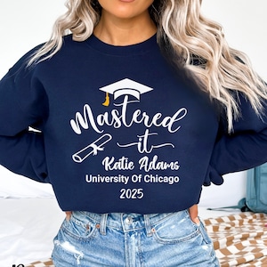 Mastered It 2025 Custom Grad Shirt, Masters Degree Gift, MBA Shirt, Graduation Tee, Gift for Graduate, Masters Degree Personalized