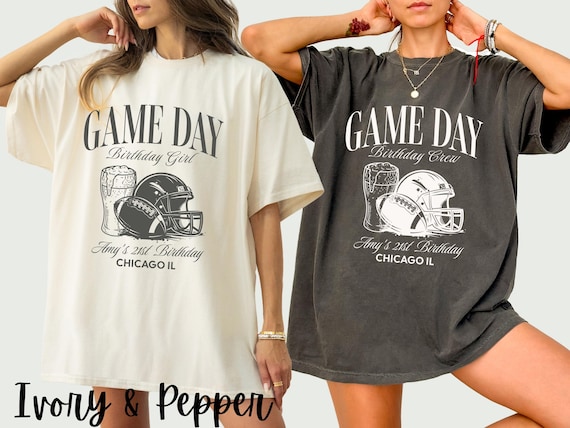 Custom Football Game Day Birthday Shirts, Tailgate Tee, 21st 30th 40th 50th, Bday Trip Gift, Football Season, Birthday Crew, Bday Party