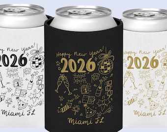 Portabicchieri per lattine di Capodanno 2026, festa di Capodanno, portabicchieri personalizzato per lattine per le feste, bomboniera normale e sottile, portabicchieri per le vacanze
