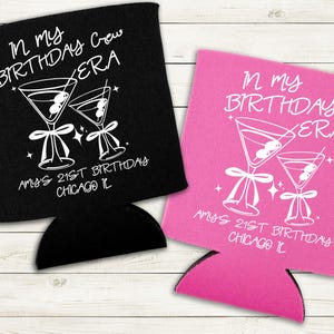 Birthday Party Can Cooler, Birthday Era Can Sleeve, 21st 30th 40th 50th 60th Birthday Party Favor, Martinis Birthday Gift For Her